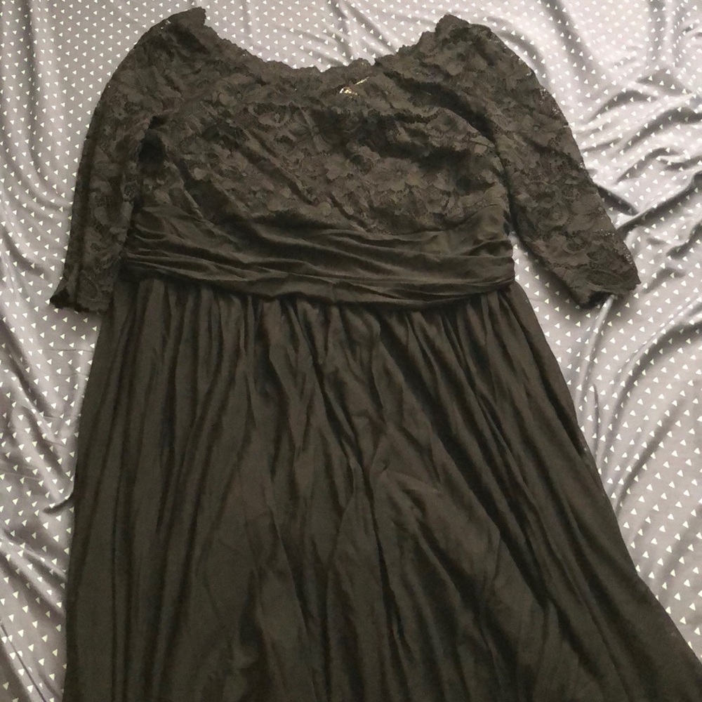 Black lace top dress